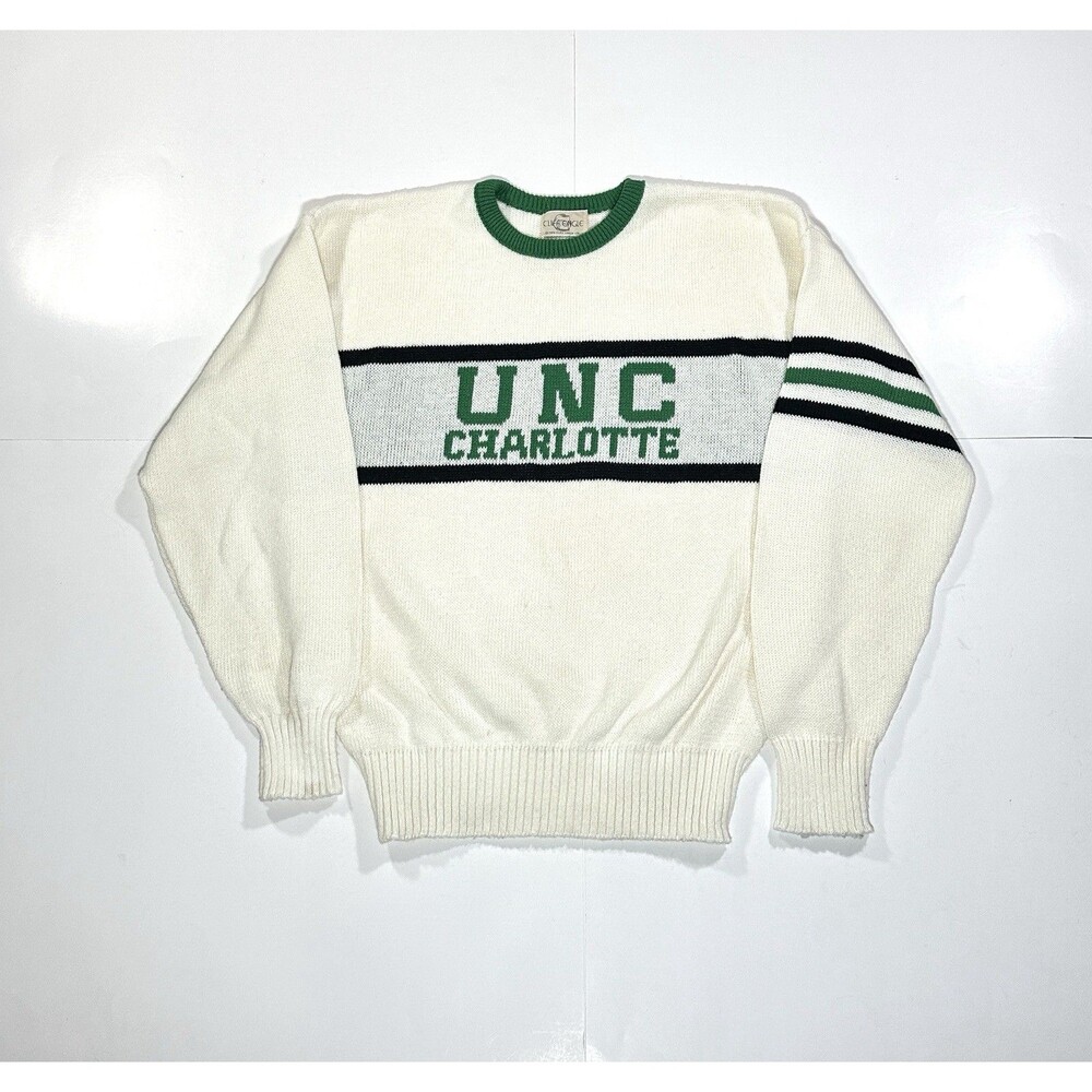 Vintage 1980s Cliff Engle UNC Charlotte 49ers Knit Sweater Size M-L USA RARE